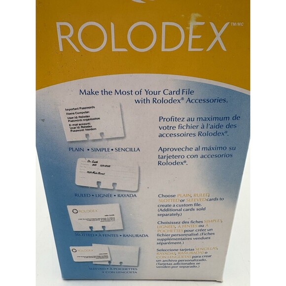 Rolodex Black Covered Petit Card File 250 Cards 2 1/4 in. x 4 in. New Open Box - Picture 5 of 9